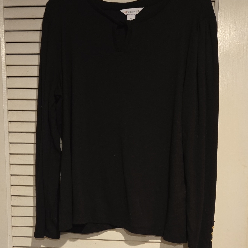 Liz Claiborne Classic Black Long Sleeve Top